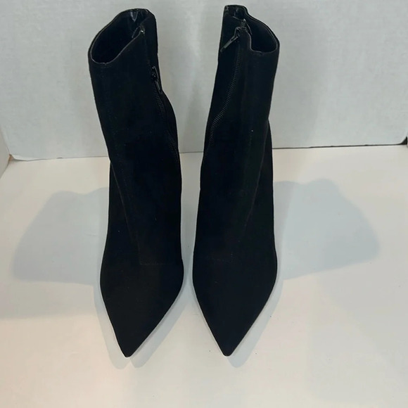 EXPRESS SUEDE THIN HEELED ANKLE BOOTIES SIDE ZIPPER POINTY TOE - Picture 3 of 8